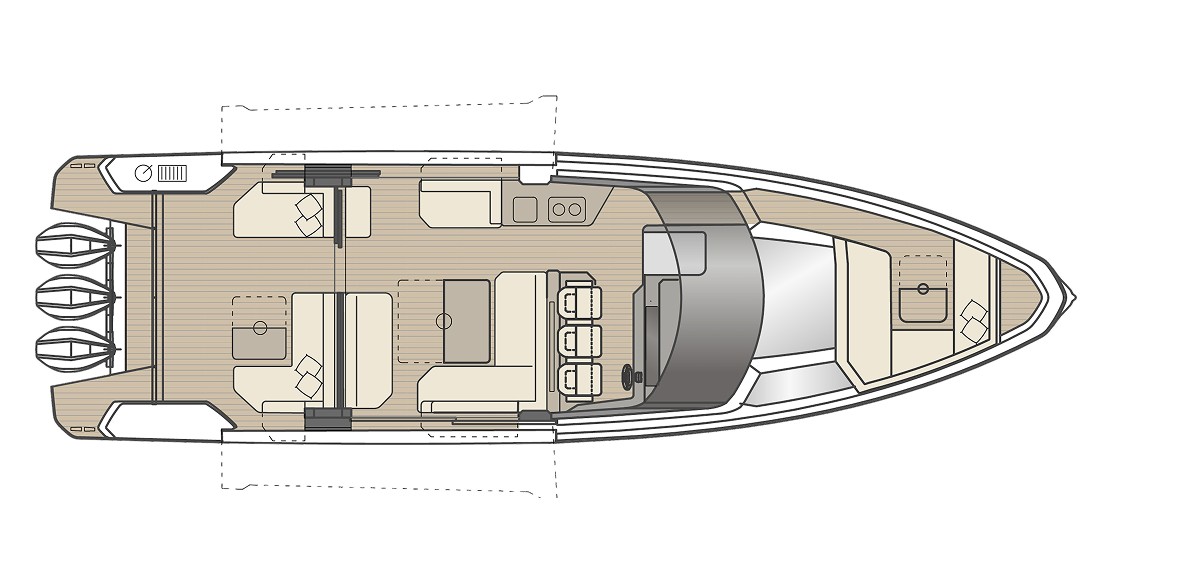 460 GTC Boat For Salee In India Layout Lower Deck with aft Cabin