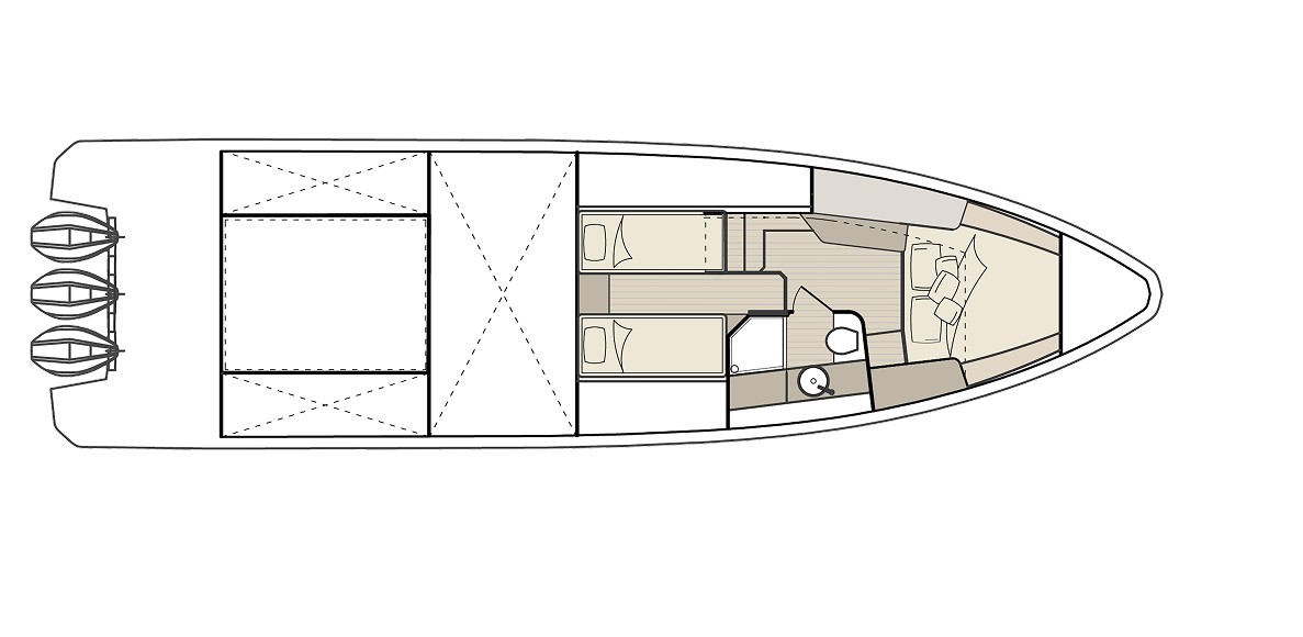 460 GTC Boat For Salee In India Layout Main Deck with aft Cabin