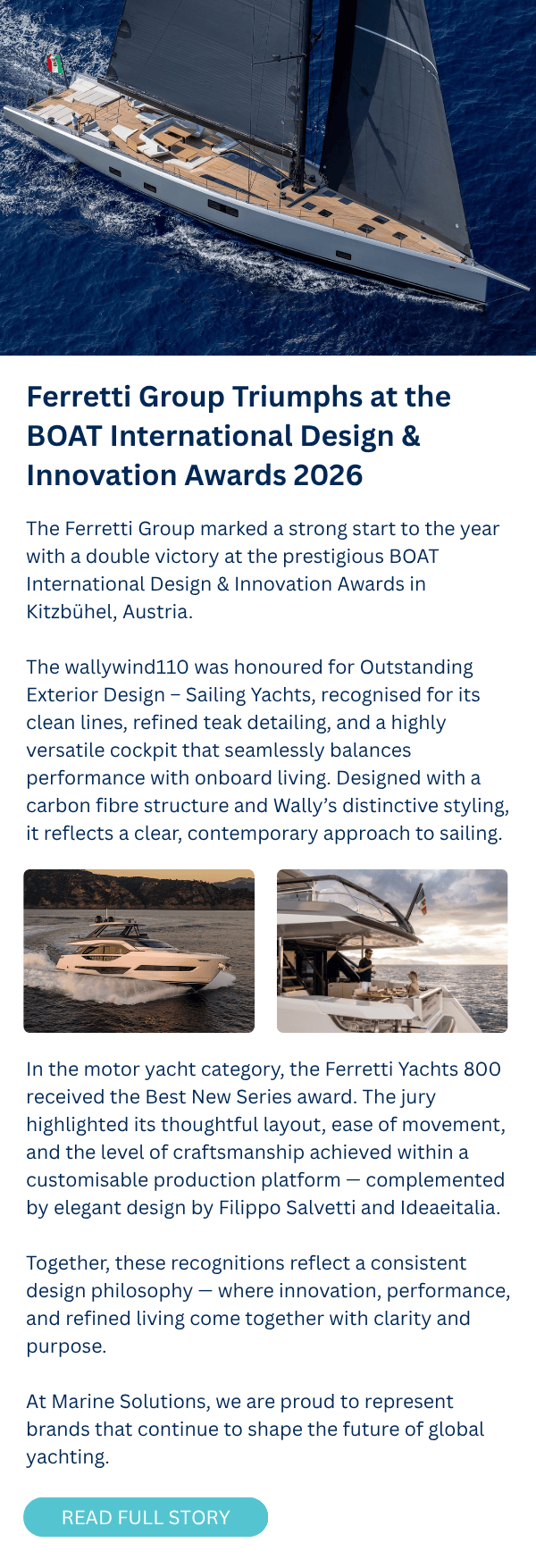 Ferretti Group BOAT International Design Innovation Awards 2026