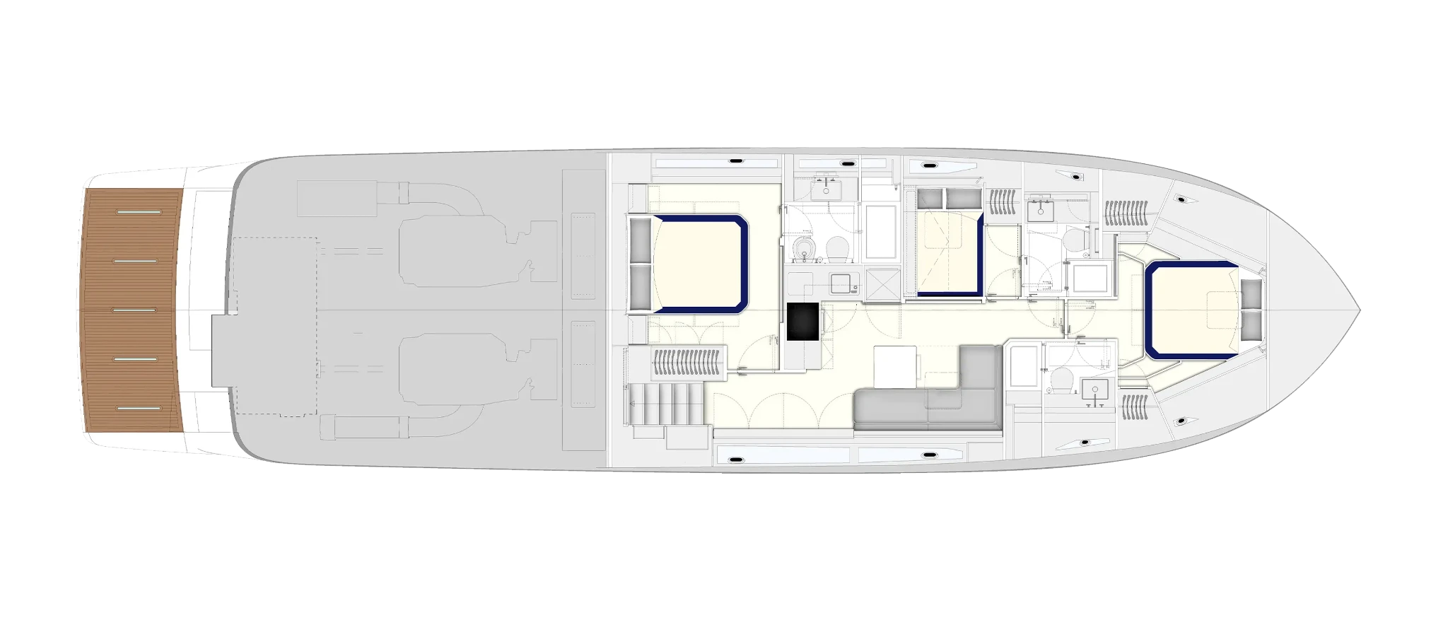 Itama 70 Yacht For Sail In India Layout Lower Deck OPT