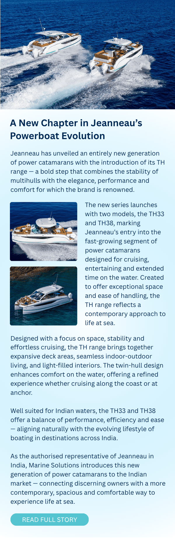 Jeanneau TH Range article