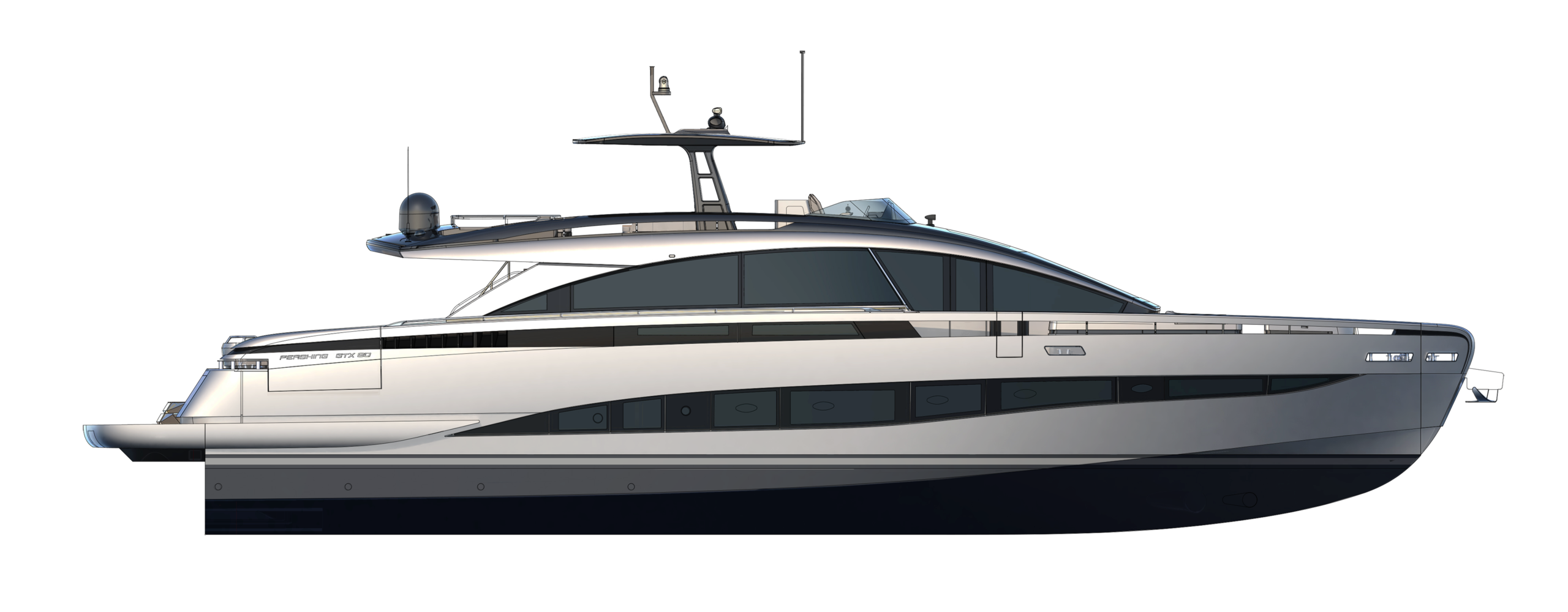 Pershing GTX90 Yacht For Sale In India Layout Profile
