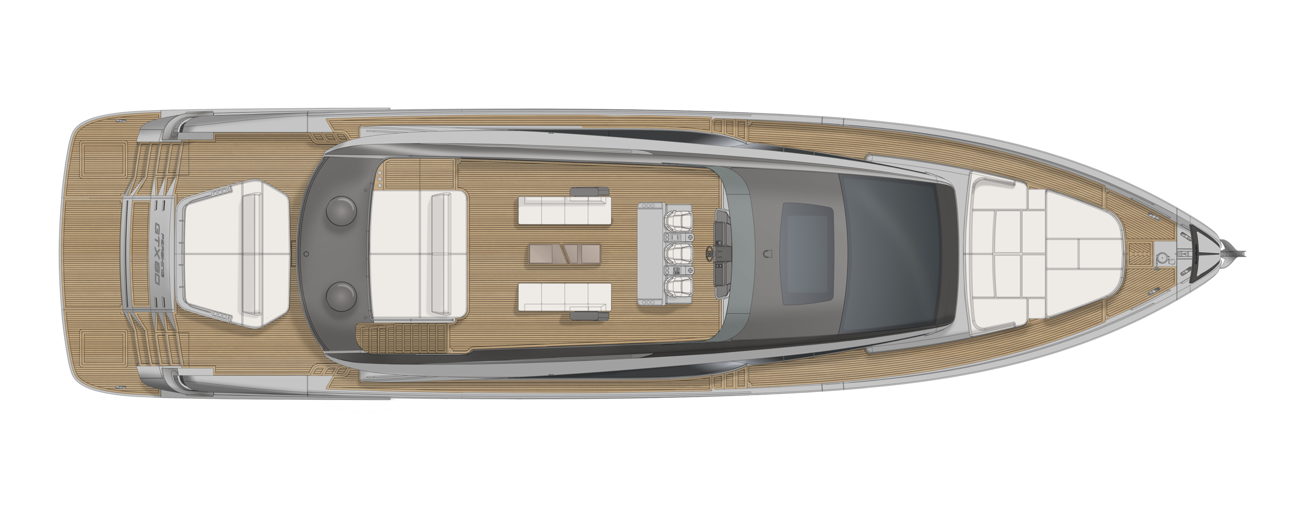 Pershing GTX90 Yacht For Sale In India Layout Sun Deck