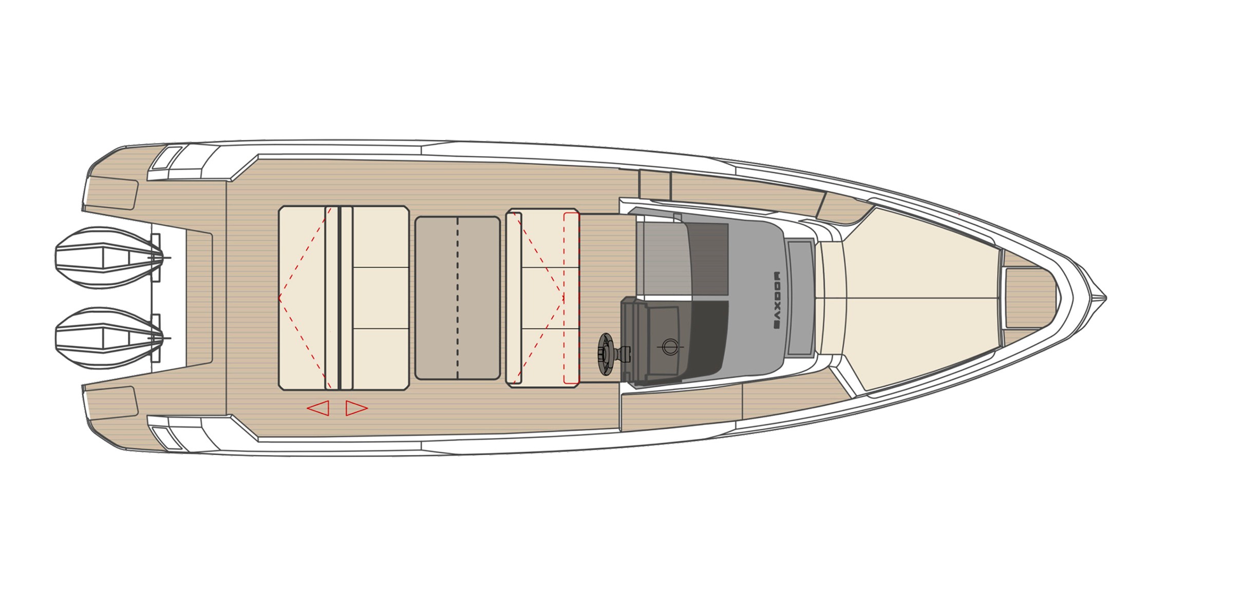 Saxdor 270 GTO Boat For Sale In India Layout 2 Separate sofa