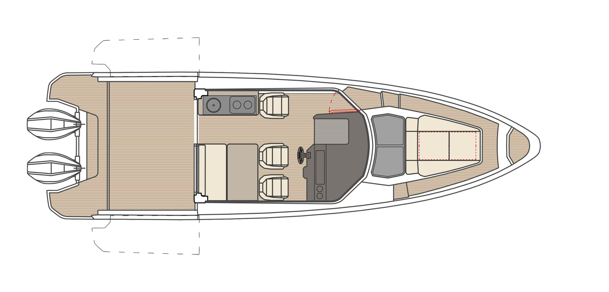 Saxdor 320 GTC Boat For Sale In India Layout Main Deck