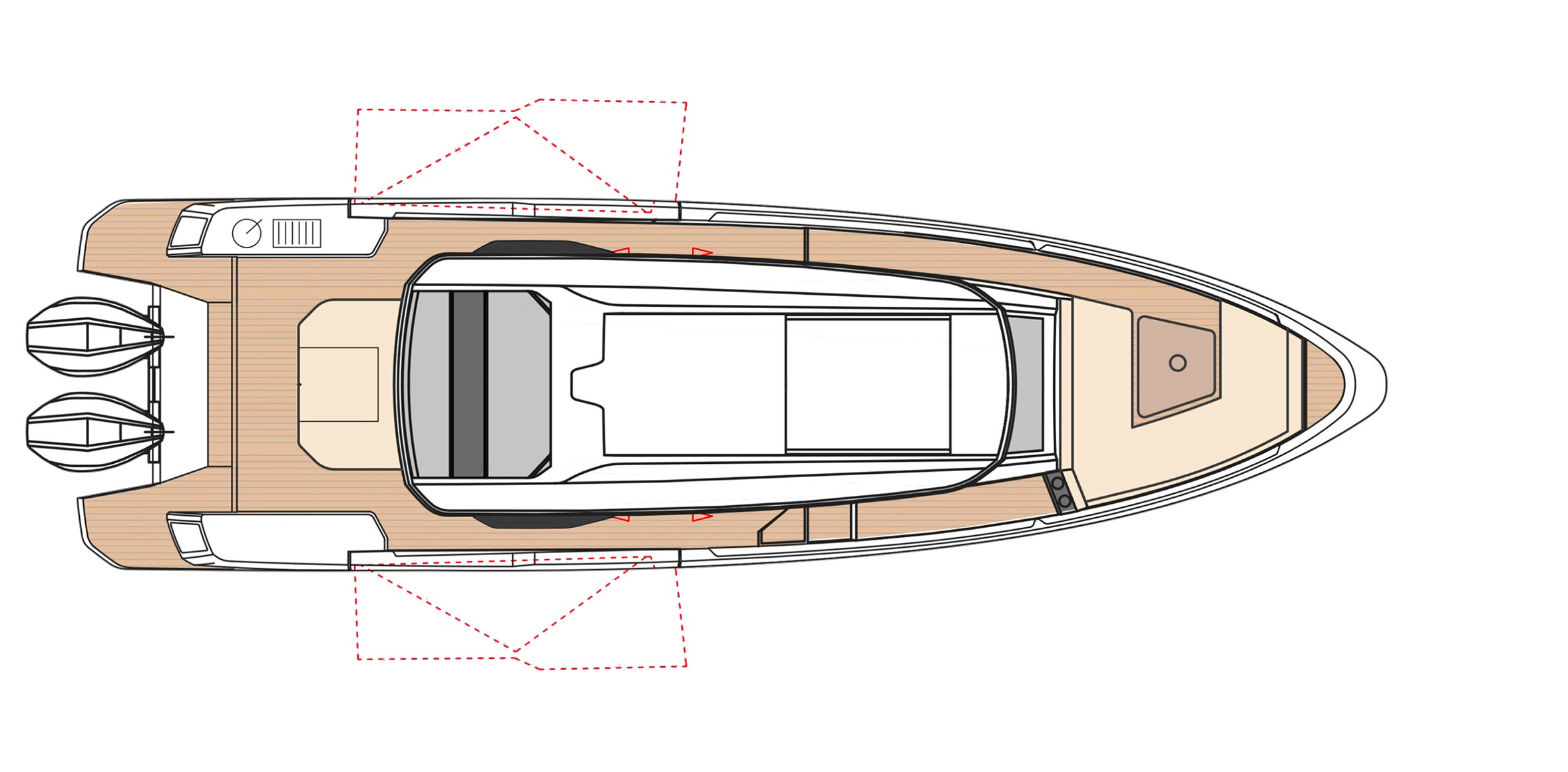 Saxdor 340 GTWA Boat For Sale In India Layout Main Deck