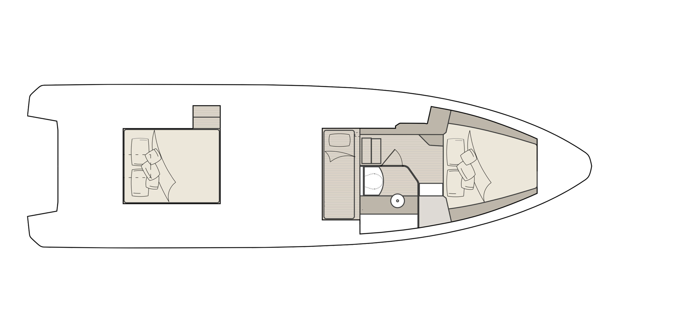 Saxdor 400 GTC Boat For Sale In India Layout Lower Deck