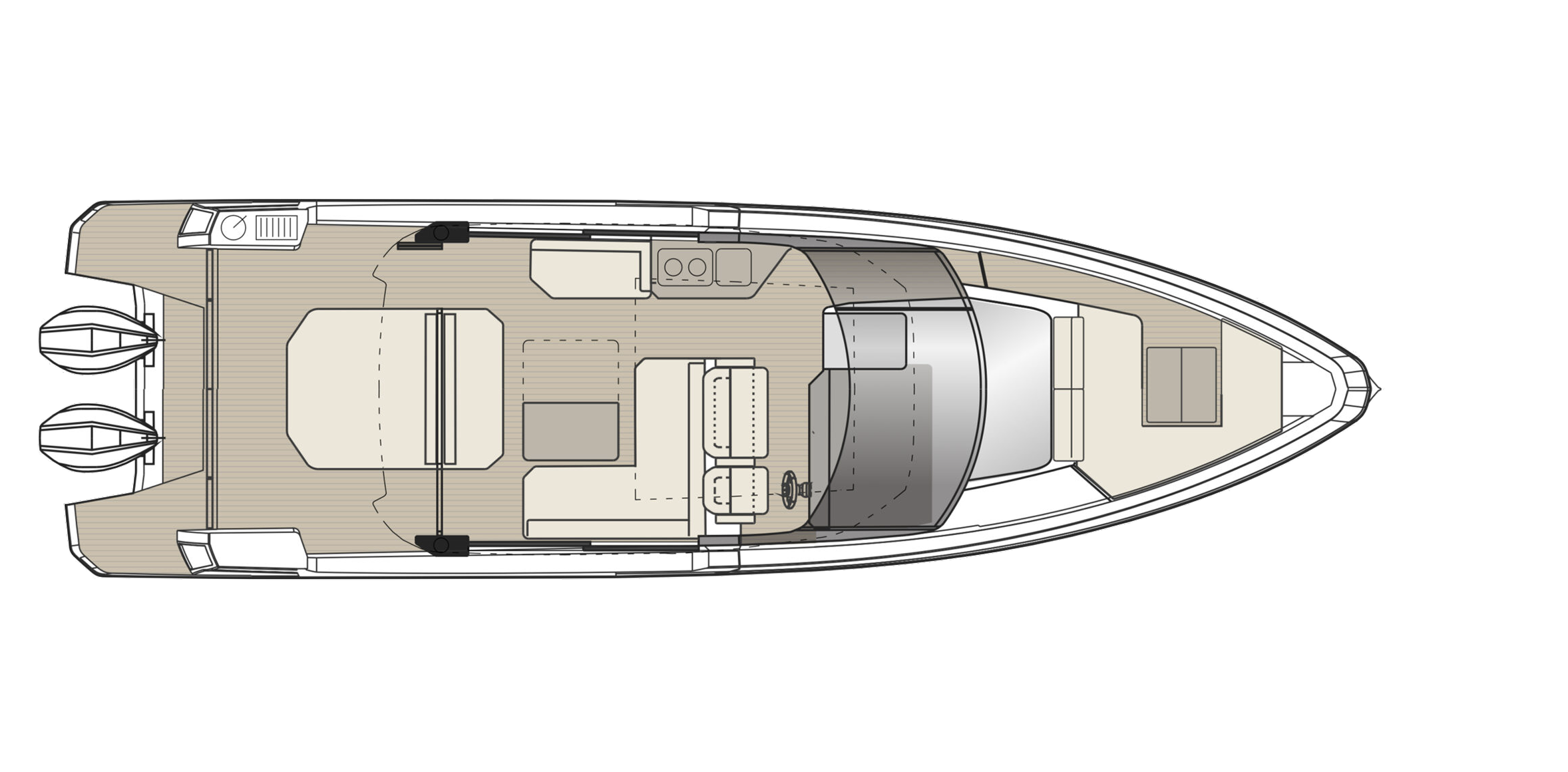 Saxdor 400 GTC Boat For Sale In India Layout Main Deck