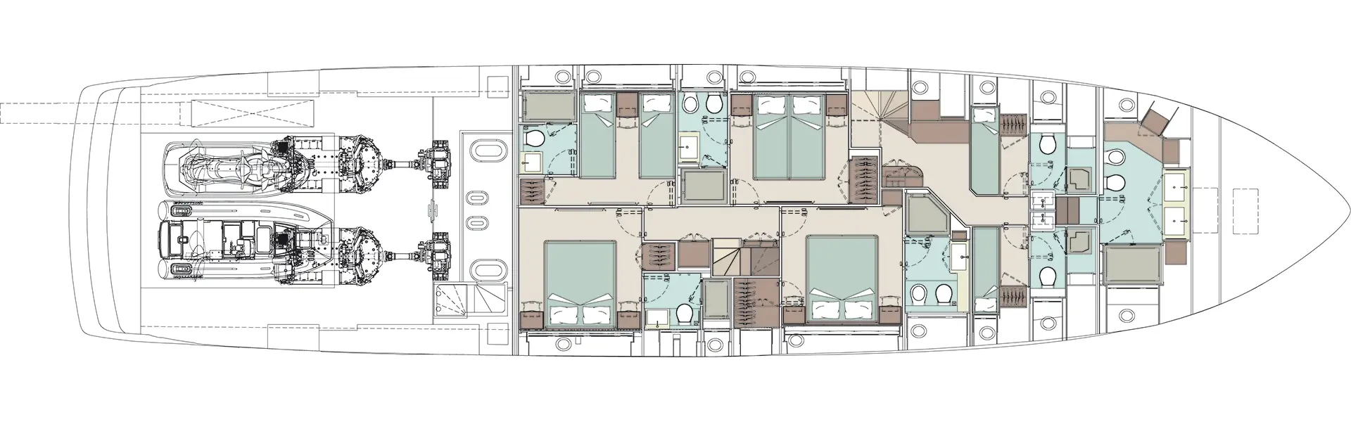 Riva 90′ Argo Super New Yacht For Sale In India Layout Lower Deck Optional