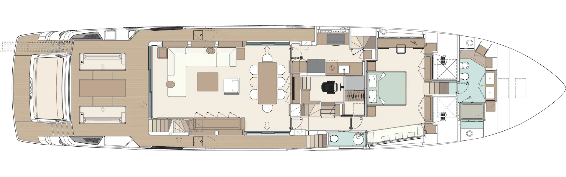 Riva 90′ Argo Super New Yacht For Sale In India Layout Main Deck Optional