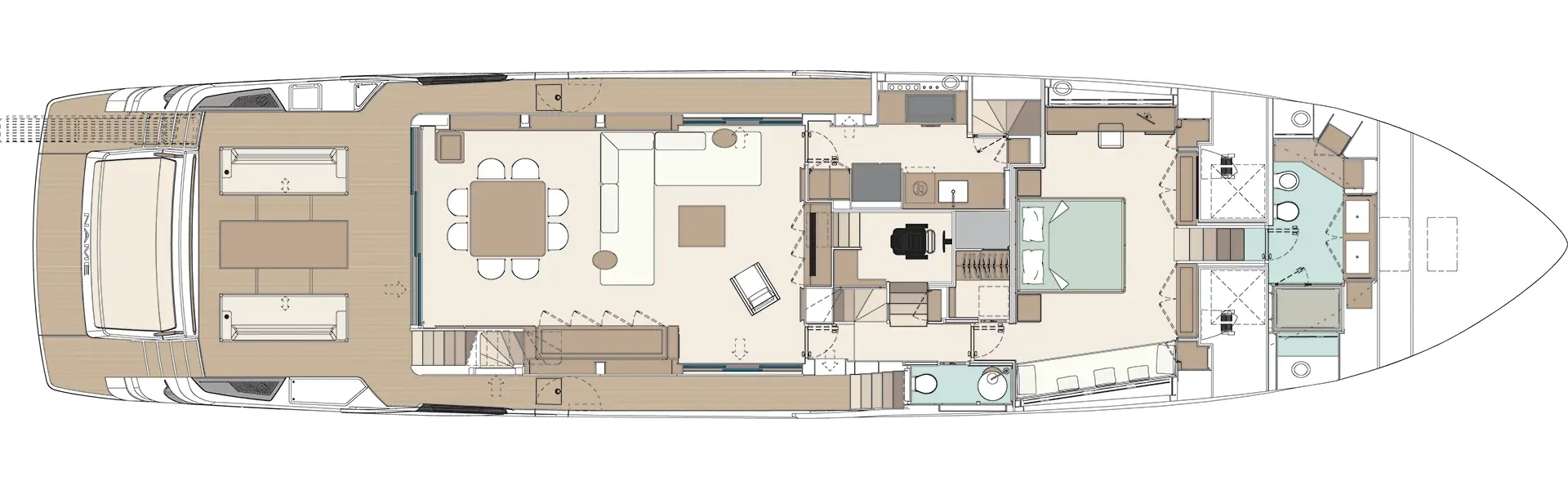 Riva 90′ Argo Super New Yacht For Sale In India Layout Main Deck Standard