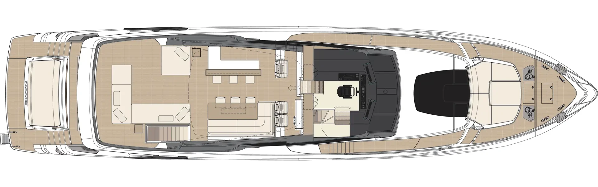 Riva 90′ Argo Super New Yacht For Sale In India Layout Pilothouse