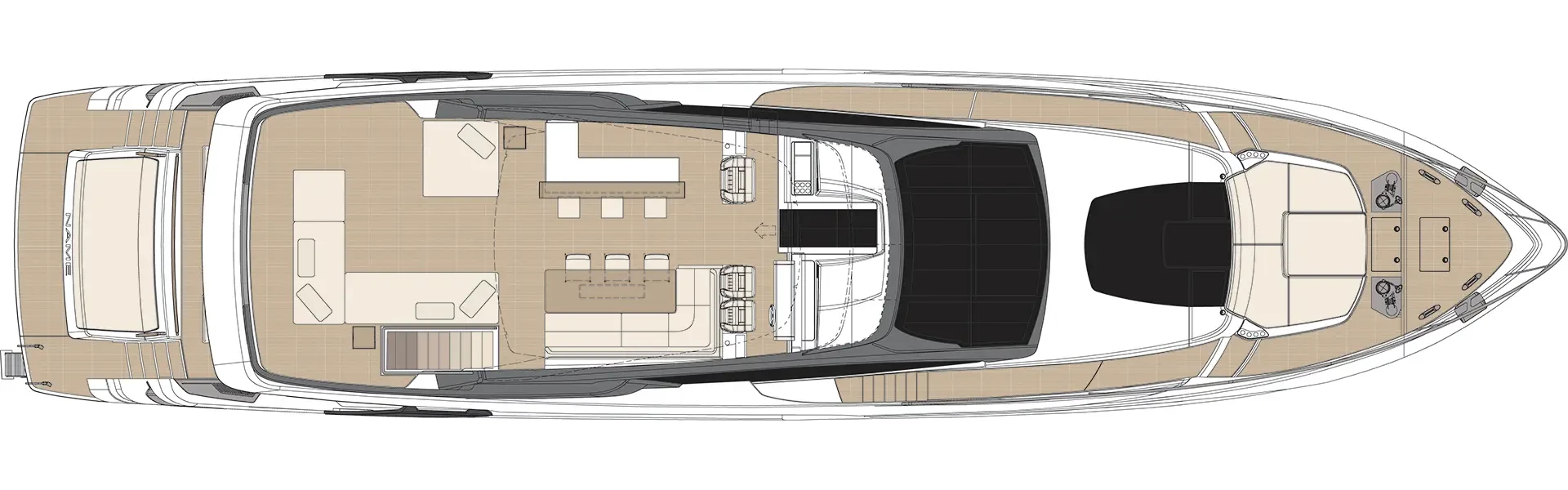 Riva 90′ Argo Super New Yacht For Sale In India Layout Sun Deck